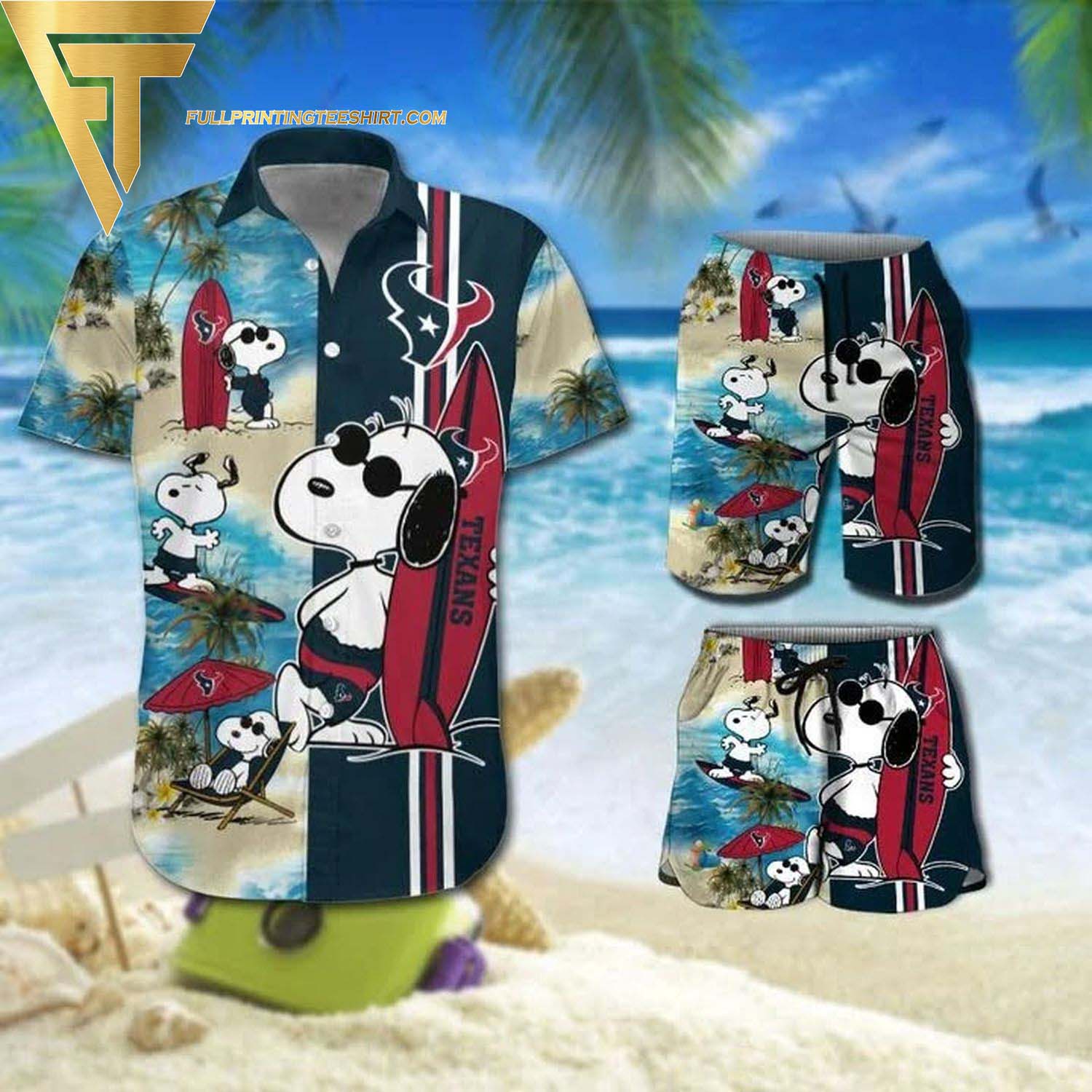 Snoopy And Jacksonville Jaguars Hawaiian Shirt And Beach Shorts