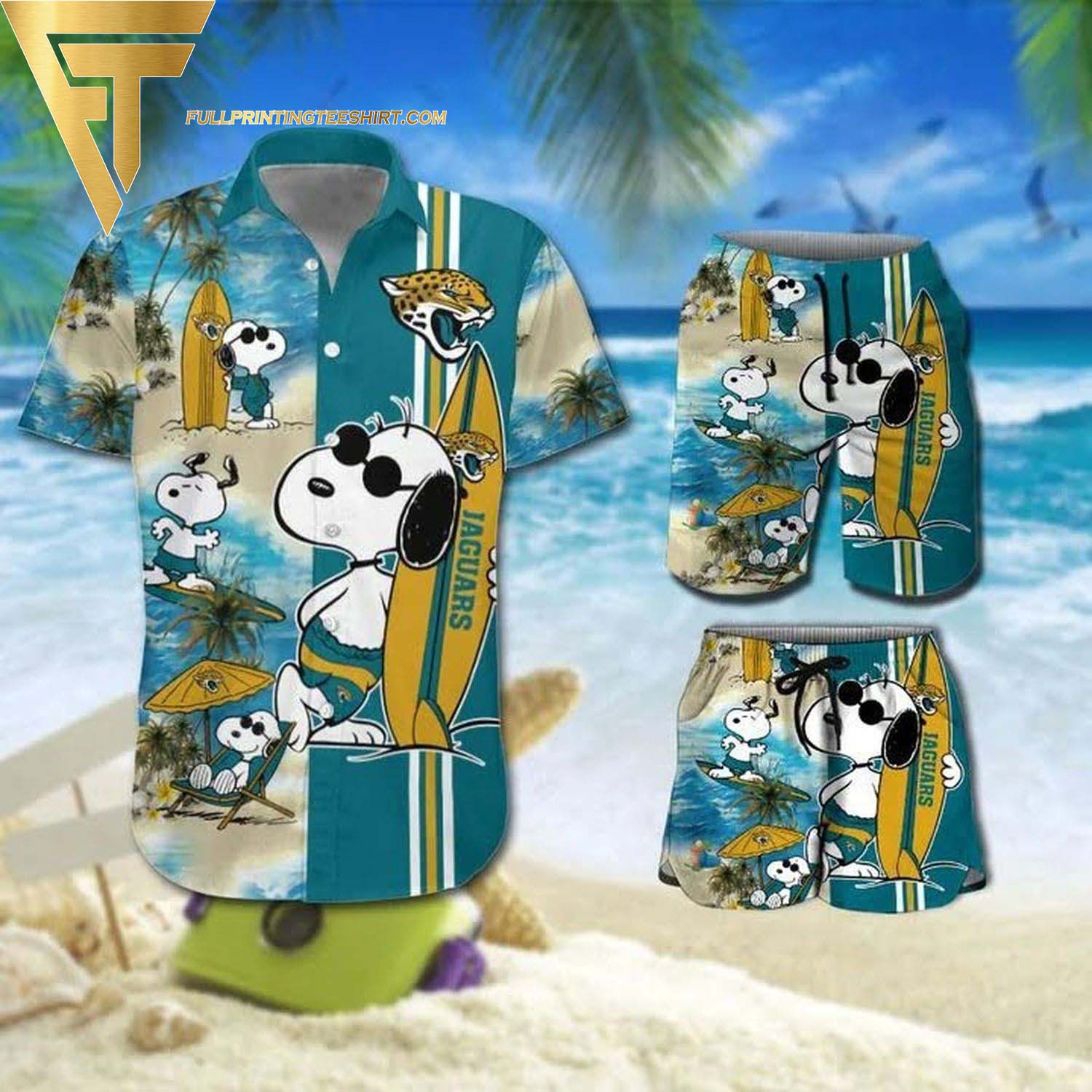 Snoopy And Los Angeles Rams Hawaiian Shirt And Beach Shorts