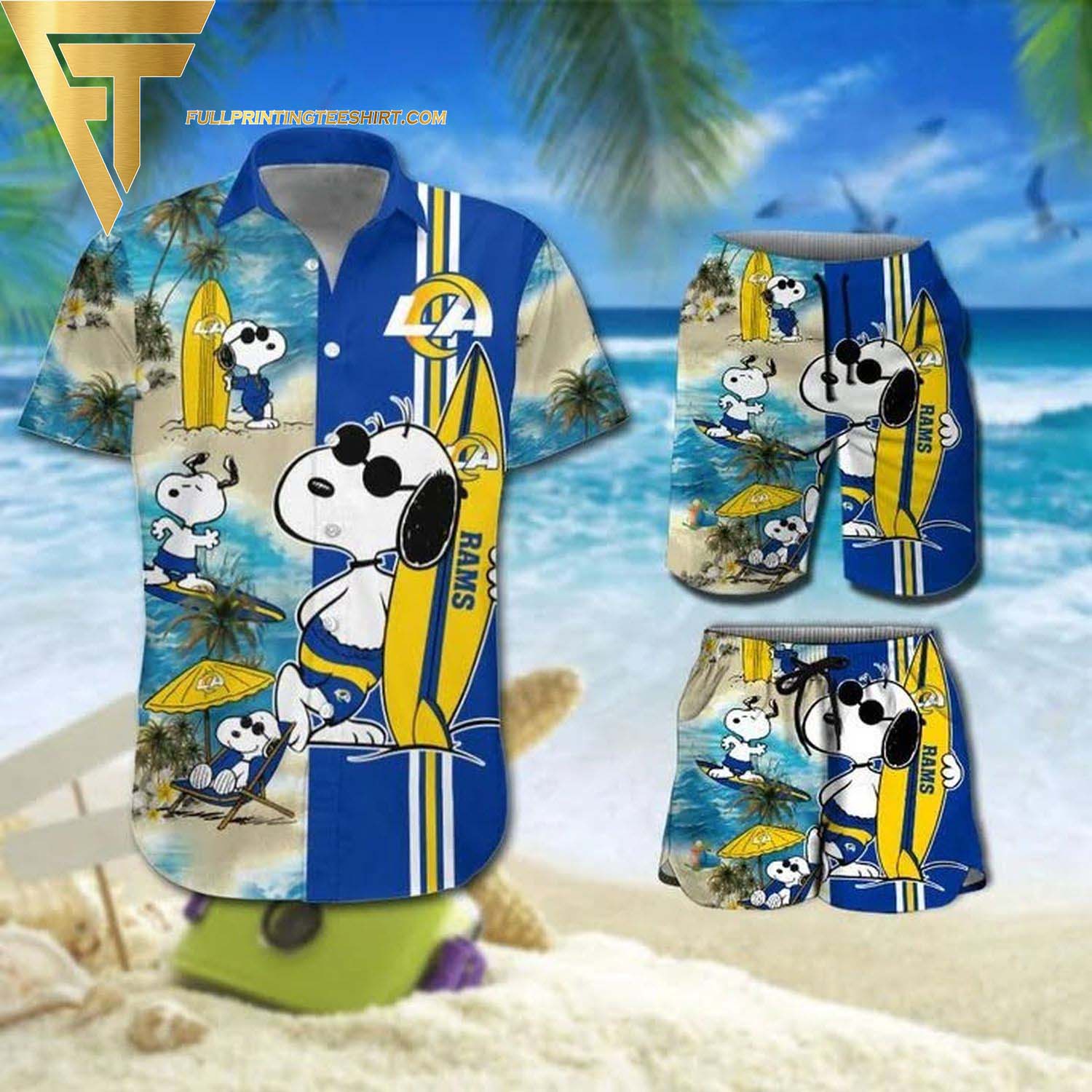 Snoopy And Green Bay Packers Hawaiian Shirt And Beach Shorts