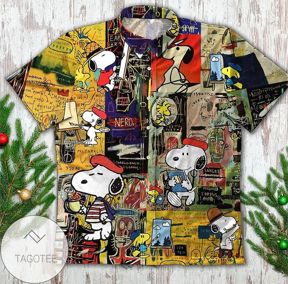 Snoopy And Woodstock Cartoon Peauts For men And Women Graphic Print Short Sleeve Hawaiian Casual Shirt