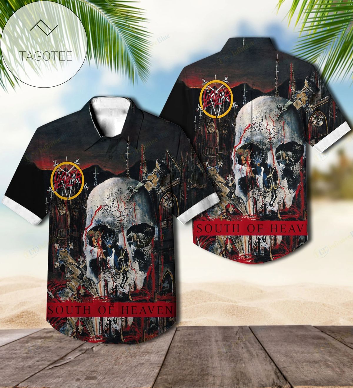 South Park Hawaiian Graphic Print Short Sleeve Hawaiian Casual Shirt