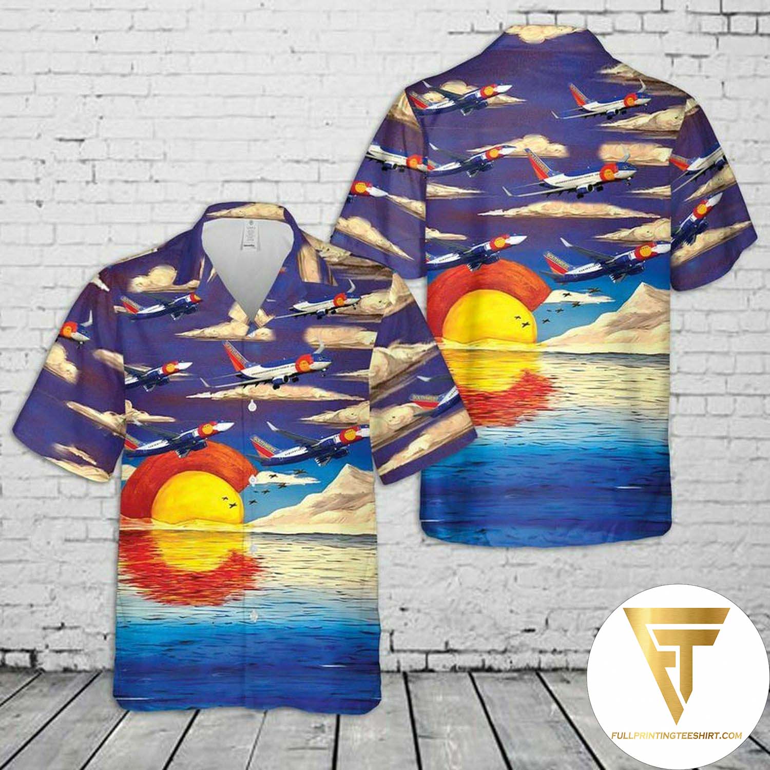 Southwest Airlines Boeing 737-800 Hawaiian Shirt And Beach Shorts