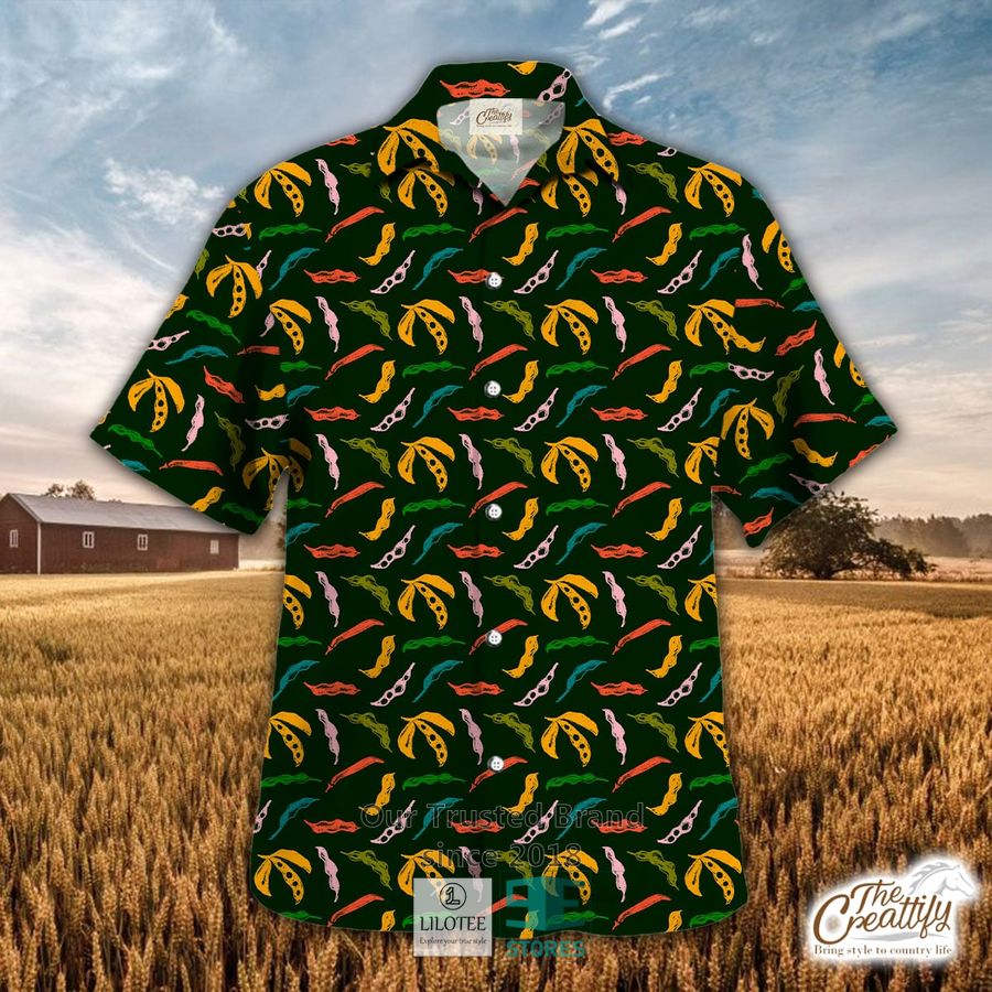 Soybean On Yellow Background Pattern Hawaiian Shirt