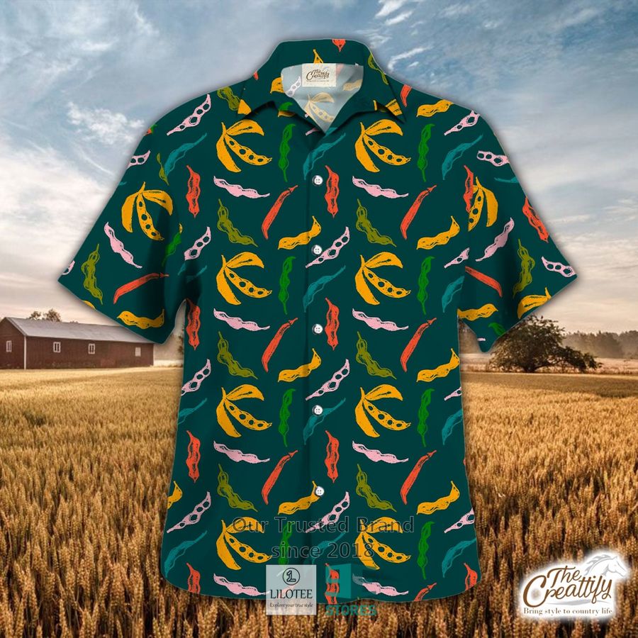 Soybean And Pod Green Pattern Hawaiian Shirt