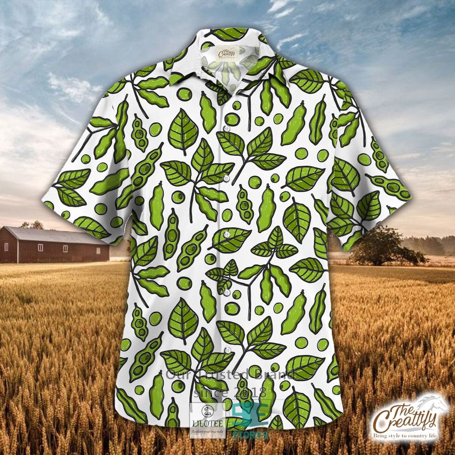 Soybean Color Pattern Dark Hawaiian Shirt