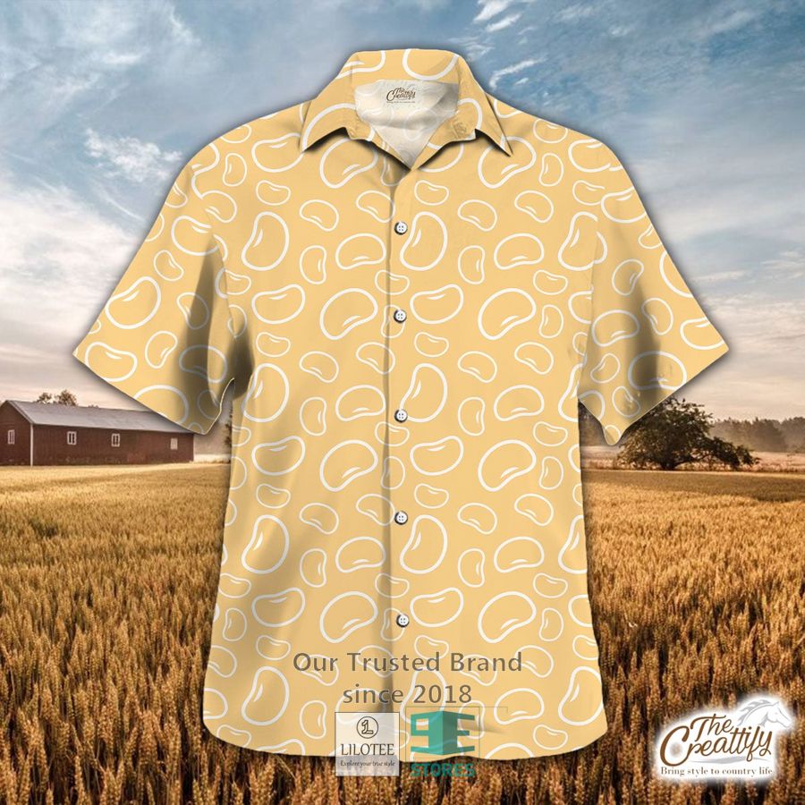 Soybean Pattern On White Background Hawaiian Shirt