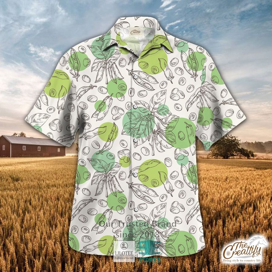 Soybean Plant And Leaves Pattern Hawaiian Shirt