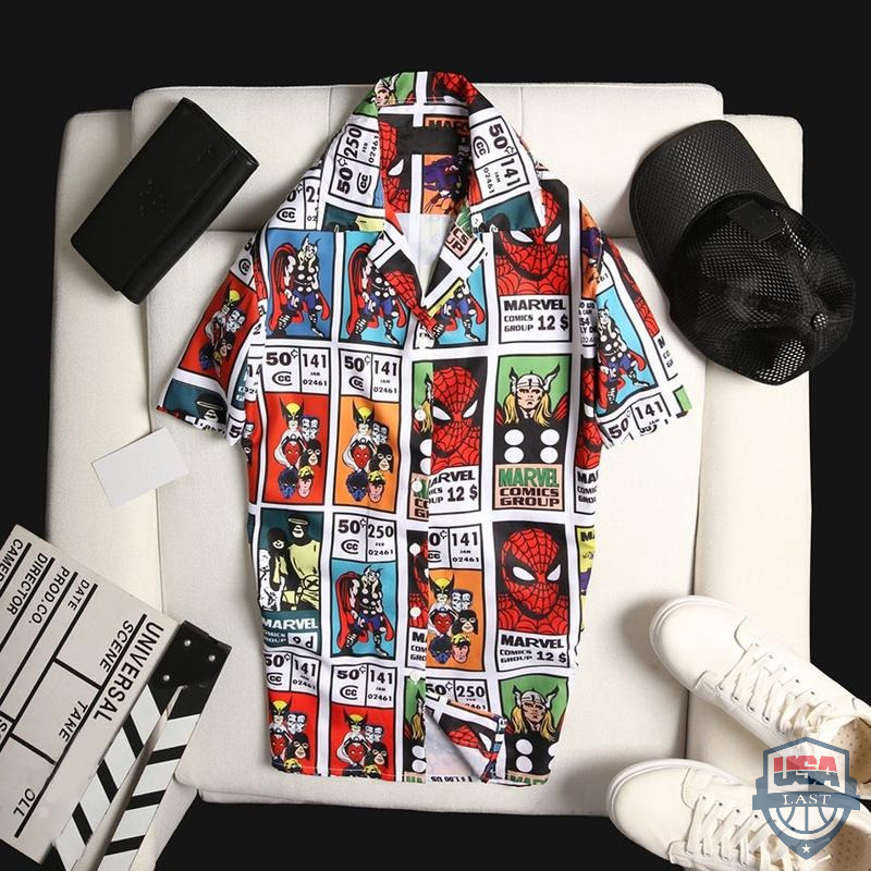 Spider-Man Comic Hawaiian Shirt Summer Short