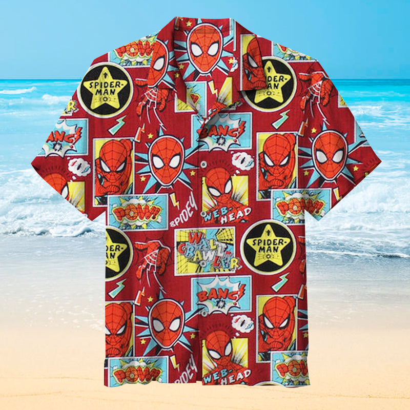 Spider Man Web Head Hawaiian Shirt