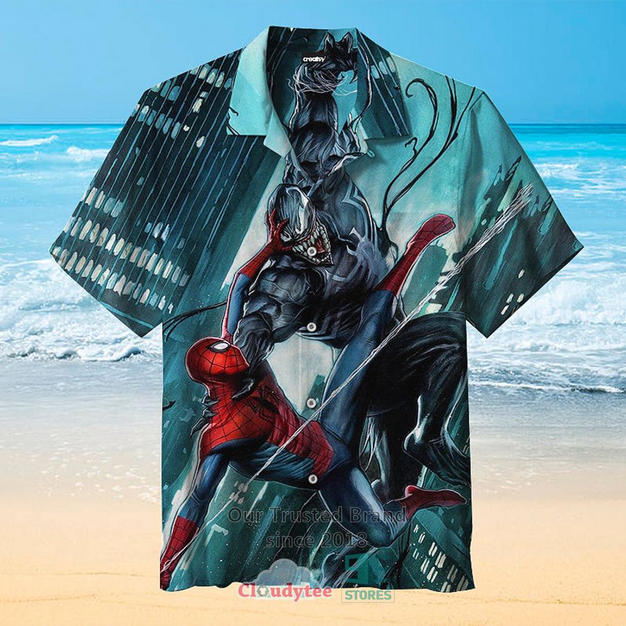 Spiderman blue Hawaiian Shirt