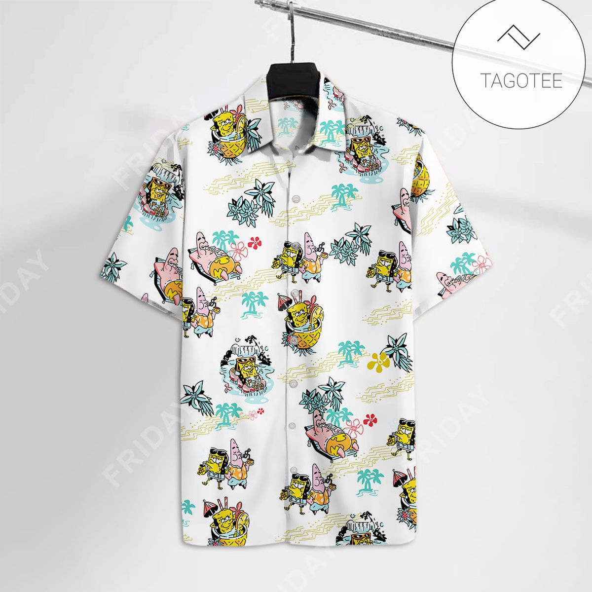 Spongebob Hawaiian Shirt Spongebob Hamburger Party Hawaii Tshirt Spongebob Aloha Shirt