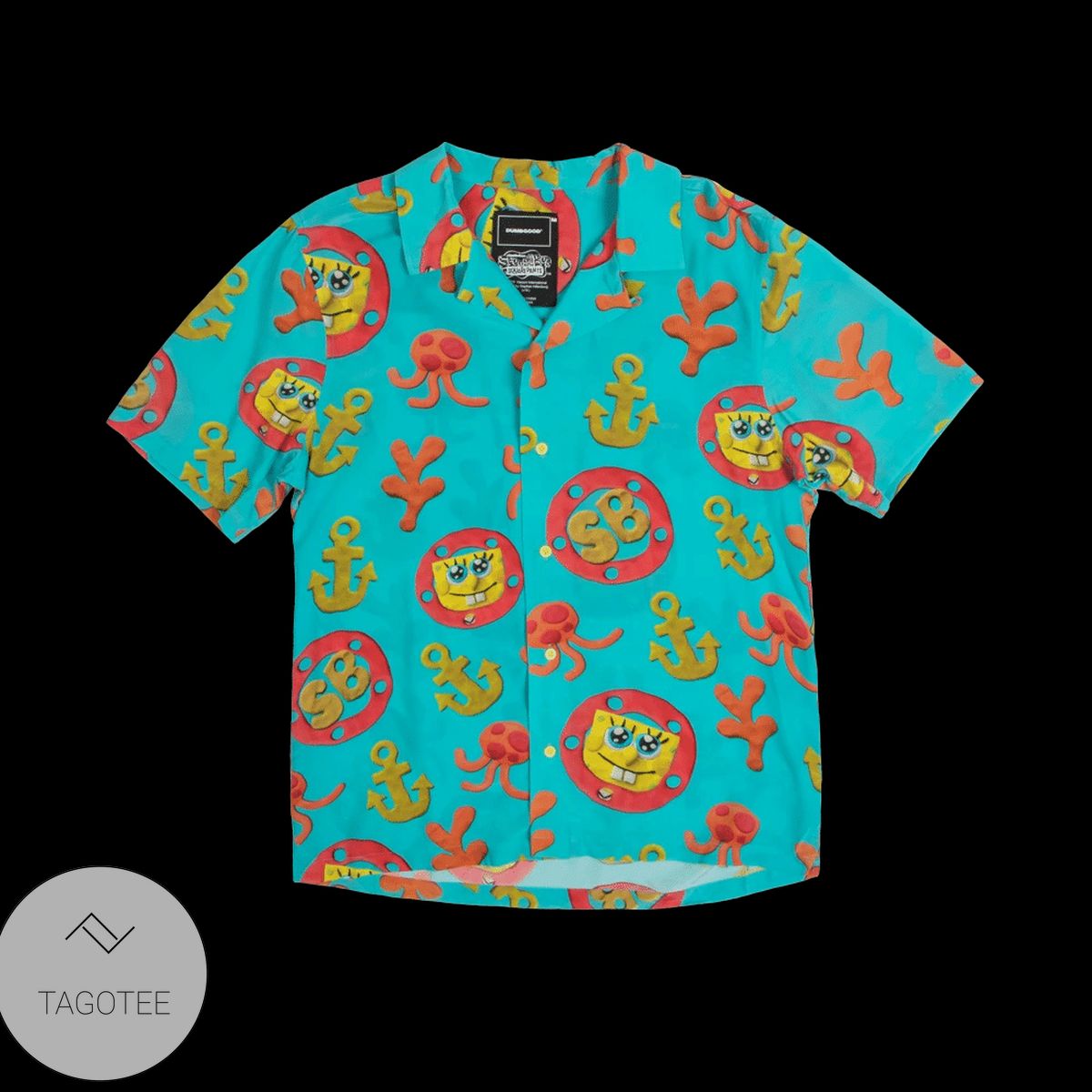 Spongebob Squarepants Graphic Print Short Sleeve Hawaiian Casual Shirt