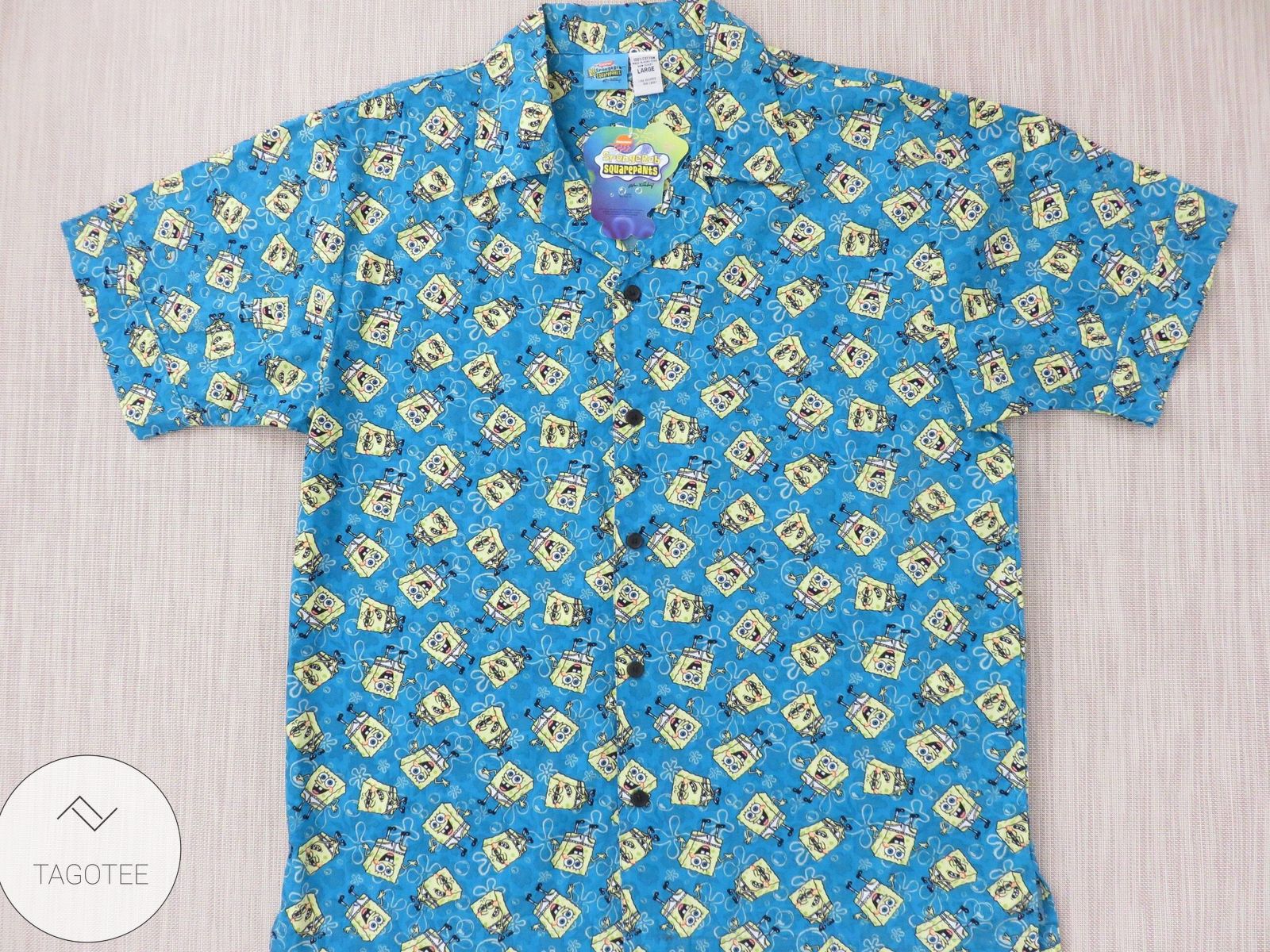 SpongeBob SquarePants Summer Cartoon Peanuts For men And Women Graphic Print Short Sleeve Hawaiian Casual Shirt