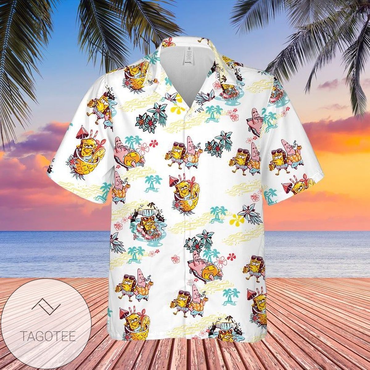 Spongebob Squarepants Pattern Hawaiian Shirt