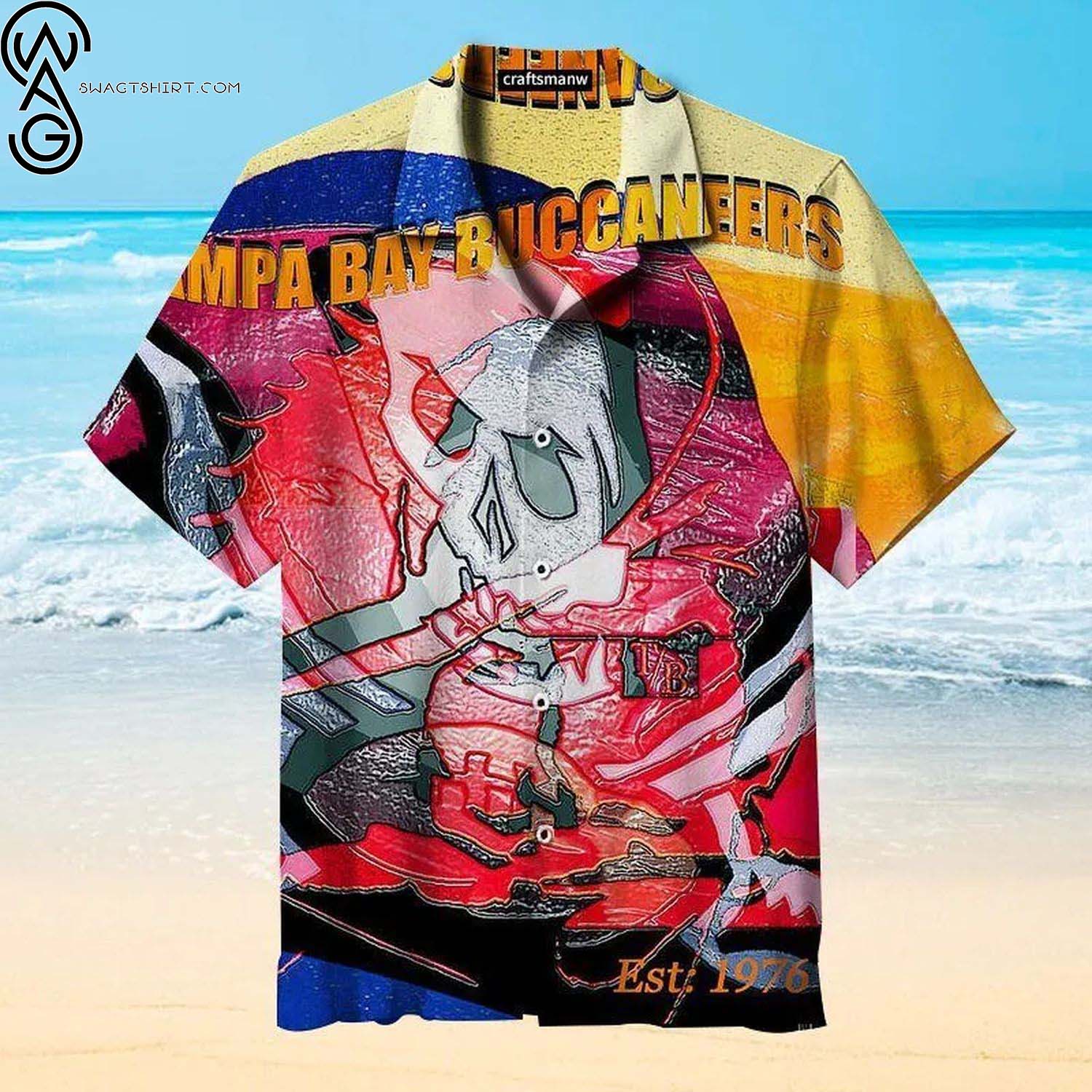 Sport Fans 1976 Colorful Tampa Bay Buccaneers NFL Hawaiian Shirt