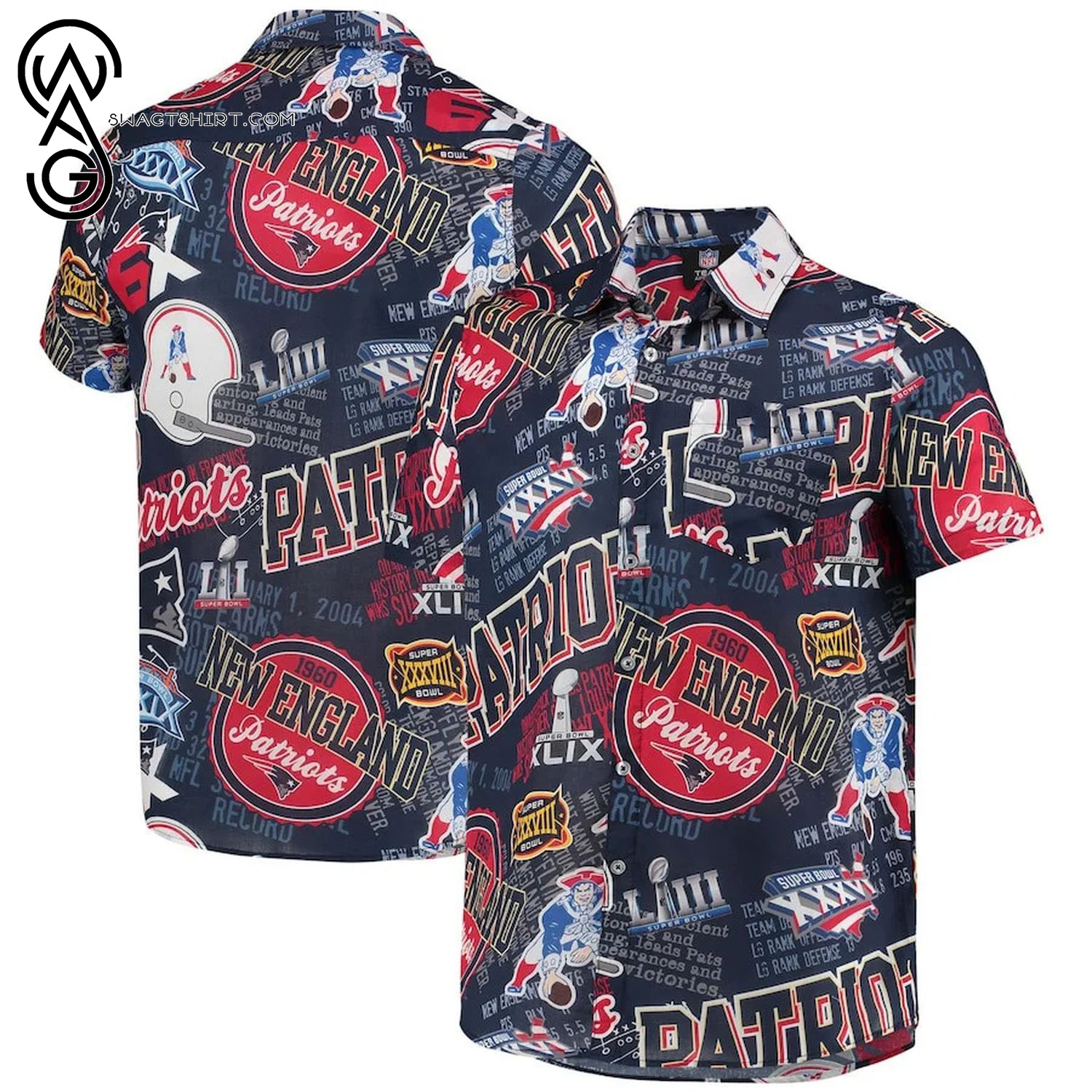 Sports Fan New England Patriots Floral Aloha Hawaiian Shirt