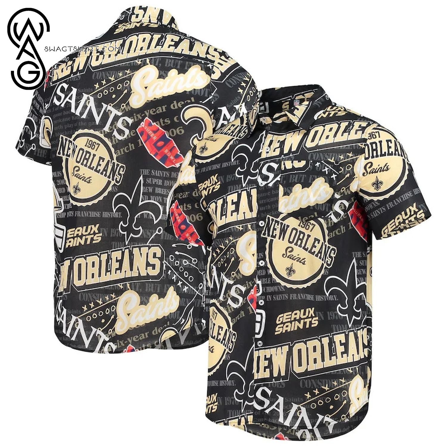 Sports Fan New Orleans Saints Floral Aloha Hawaiian Shirt