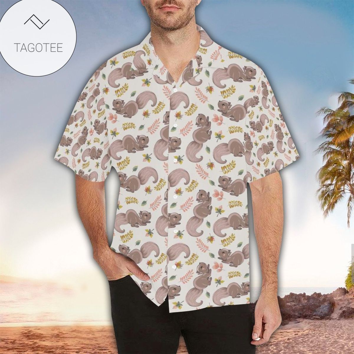 Squirrel Hawaiian Shirt Squirrel Button Up Shirt