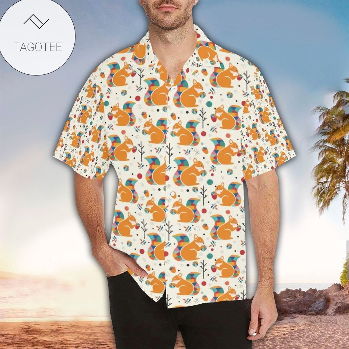 Squirrel Hawaiian Shirt Squirrel Button Up Shirt