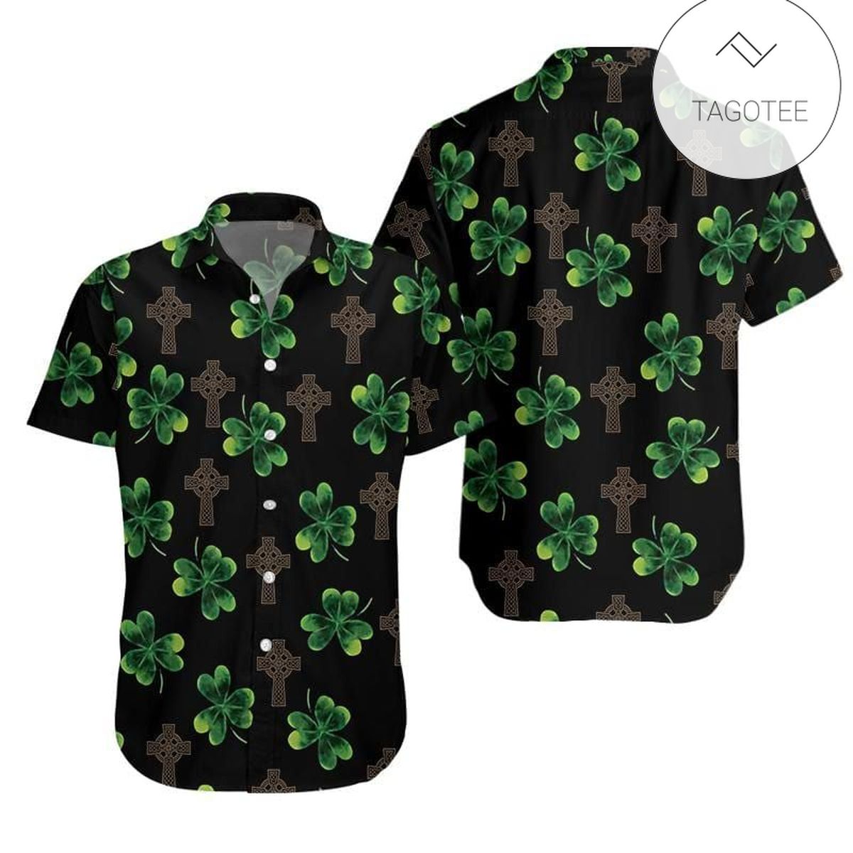 St Patrick’s Day Hawaii Shirt Beer Cup Hat Clover Neon Light Black Aloha Shirt St Patrick’s Day Shirt