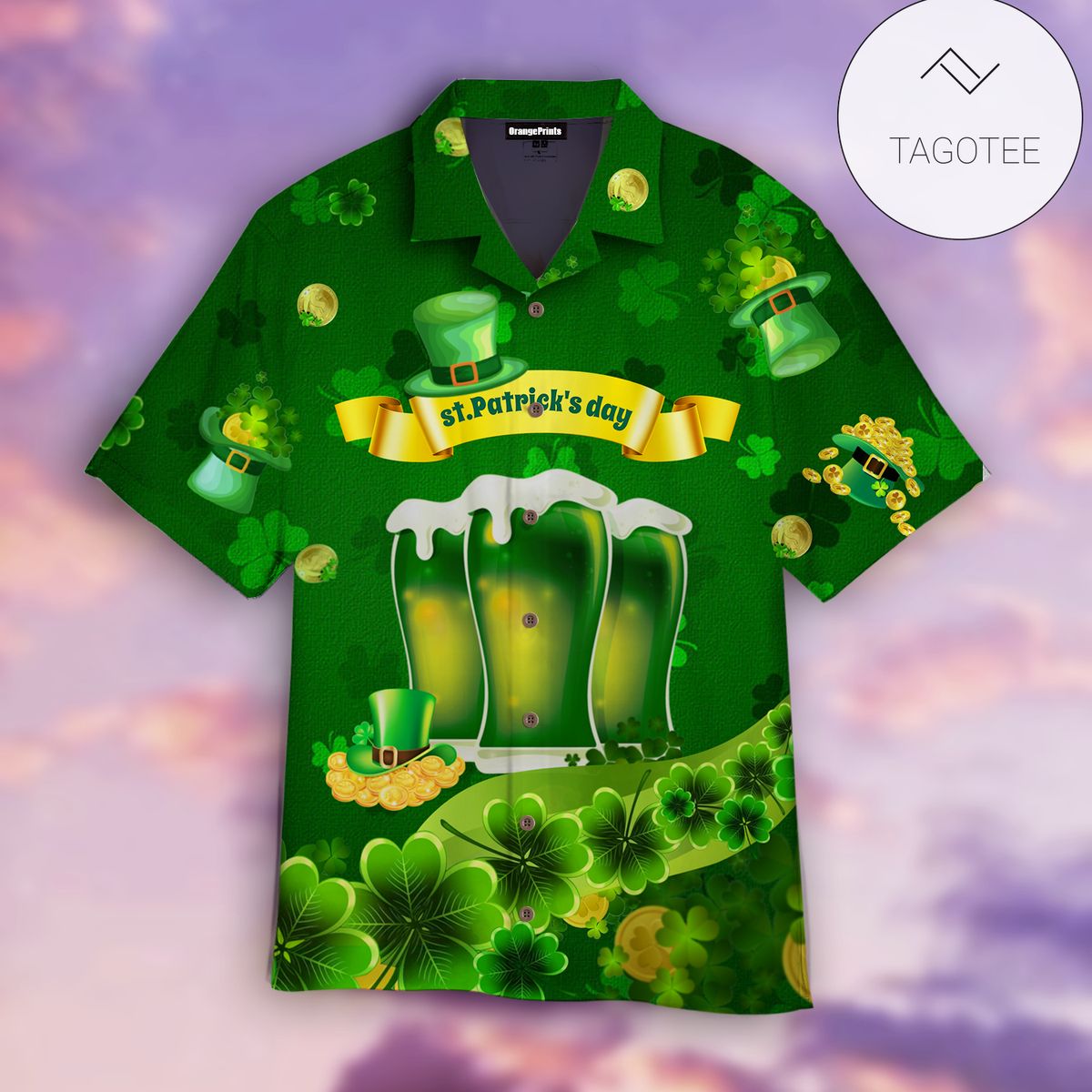 St Patrick’s Day Hawaii Shirt Good Luck Shamrock Drinking Man Aloha Shirt St Patrick’s Day Shirt