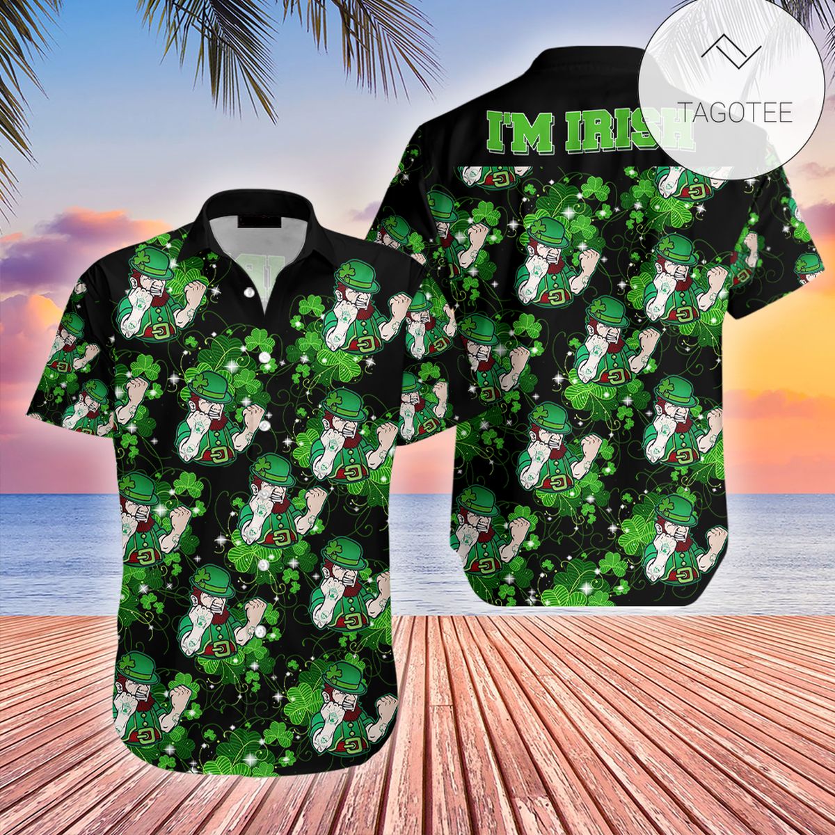 St Patrick’s Day Hawaii Shirt Happy Saint Patrick’s Day Words Aloha Shirt St Patrick’s Day Shirt