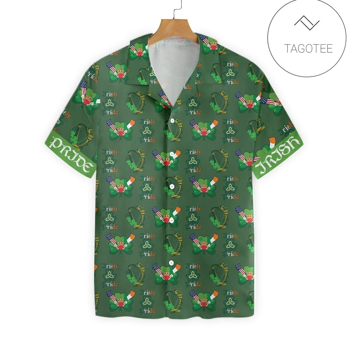 St Patrick’s Day Hawaii Shirt Irish Leprechauns Palm Tree Leaf Aloha Shirt St Patrick’s Day Shirt