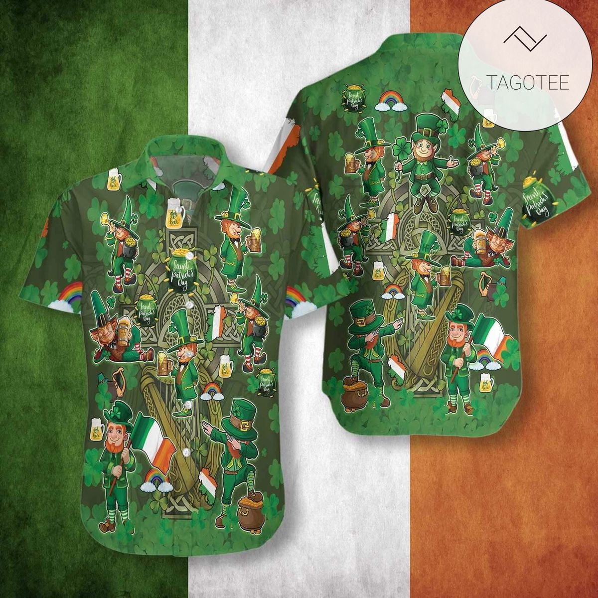 St Patrick’s Day Hawaii Shirt Irish Symbol St Patrick’s Day Aloha Shirt St Patrick’s Day Shirt