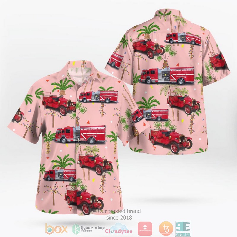 St. Charles Kane County Illinois Fox River & Countryside Fire-Rescue District Hawaiian Shirt