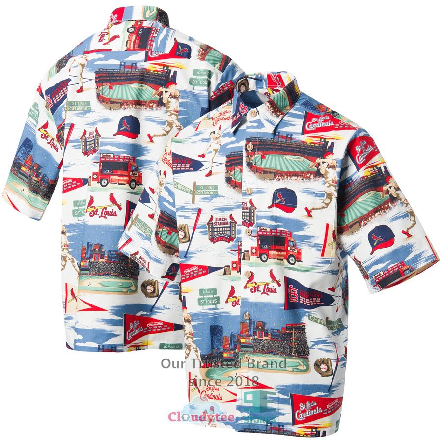 St. Louis Cardinals Reyn Spooner Aloha Navy Hawaiian Shirt