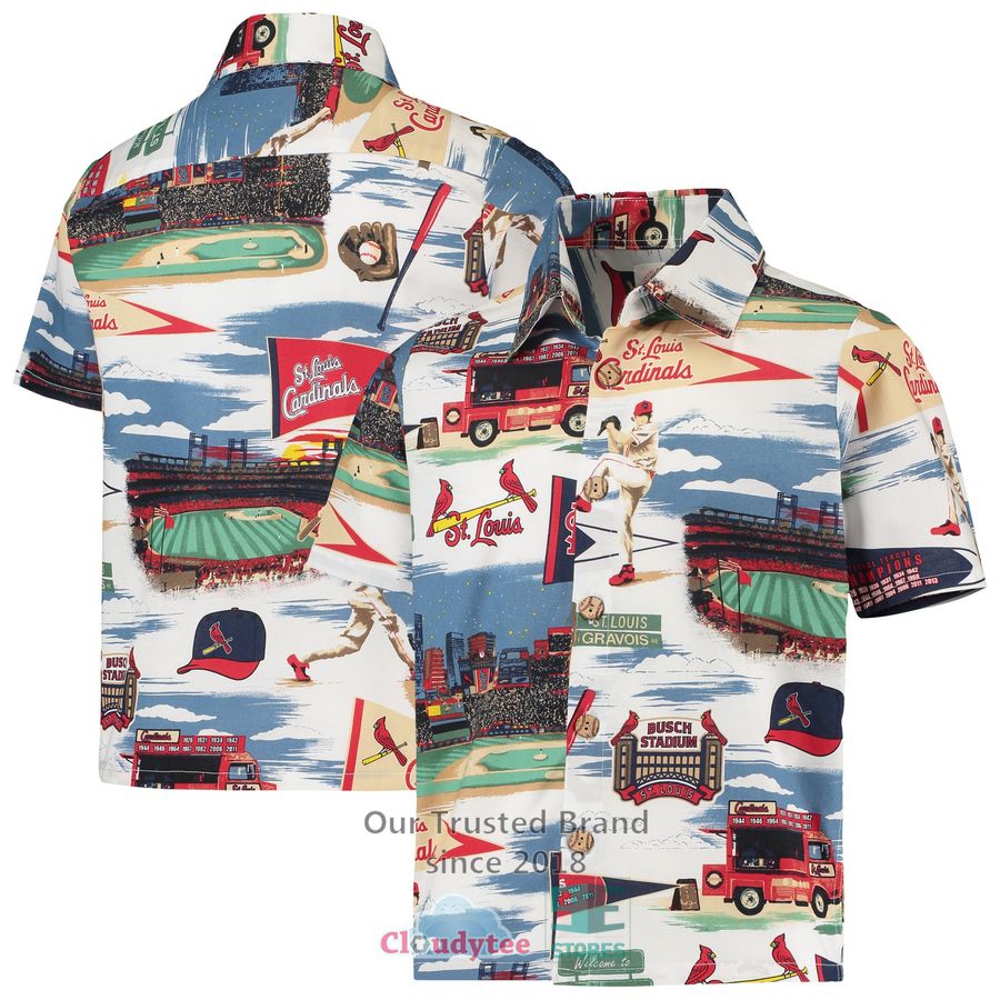 St. Louis Cardinals Tommy Bahama Hula All Day Light Blue Hawaiian Shirt