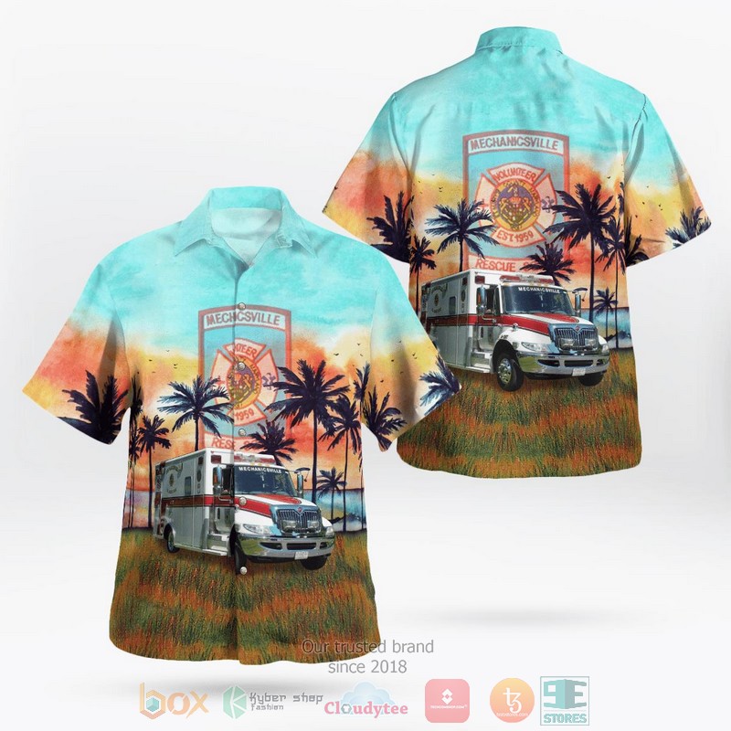 St. Mary’s County Pennsylvania Mechanicsville Volunteer Rescue Squad Hawaiian Shirt