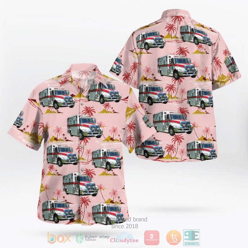 St. Mary’s County Maryland Mechanicsville Volunteer Rescue Squad pink Hawaiian Shirt