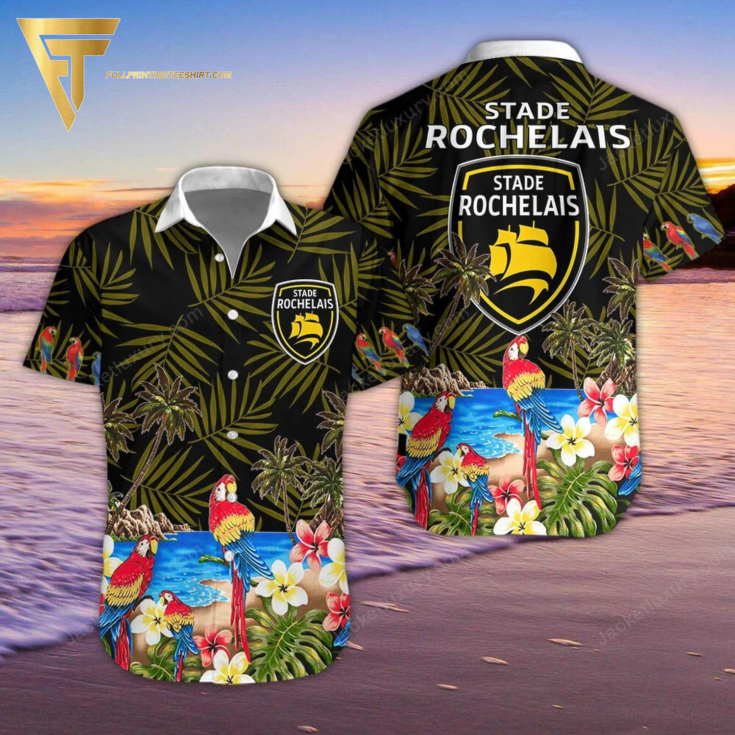 Stade Rochelais Football Fan All Over Print Hawaiian Shirt