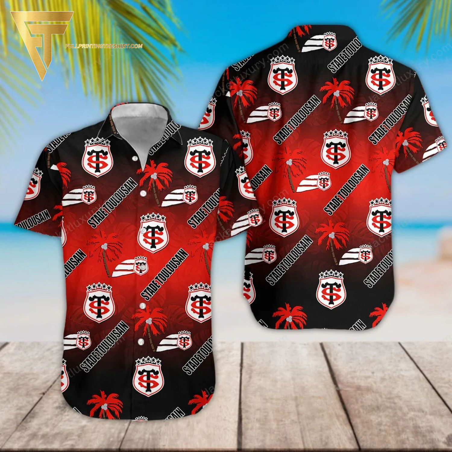 Stade Toulousain Tropical Parrot All Over Print Hawaiian Shirt