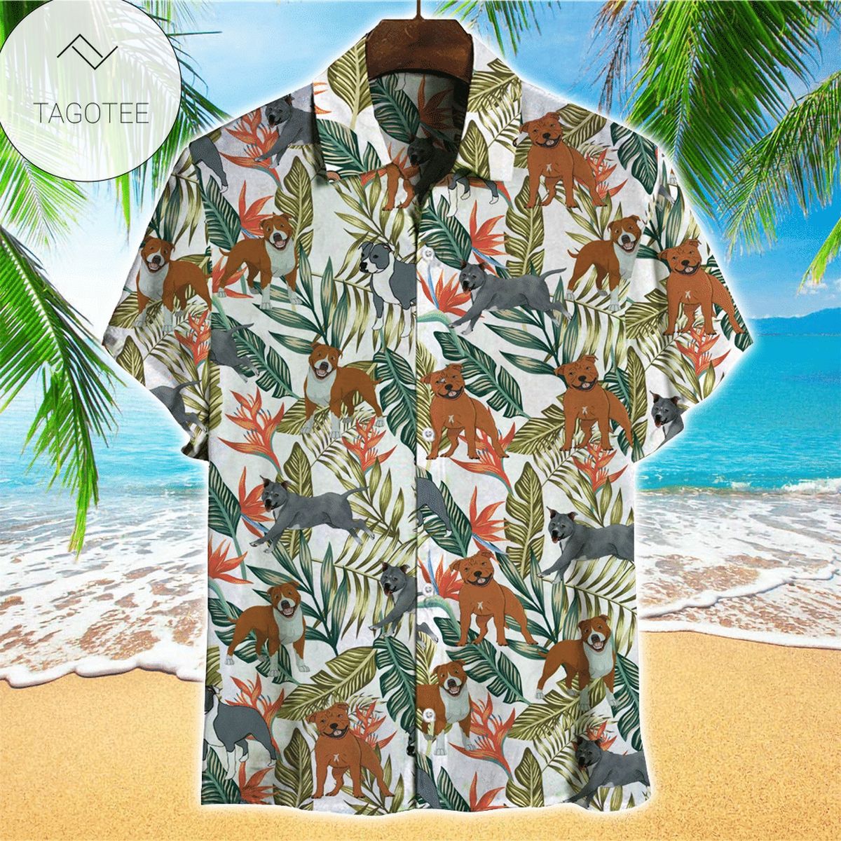 Staffordshire Bull Hawaiian Shirt Perfect Staffordshire Bull Terrier Clothing