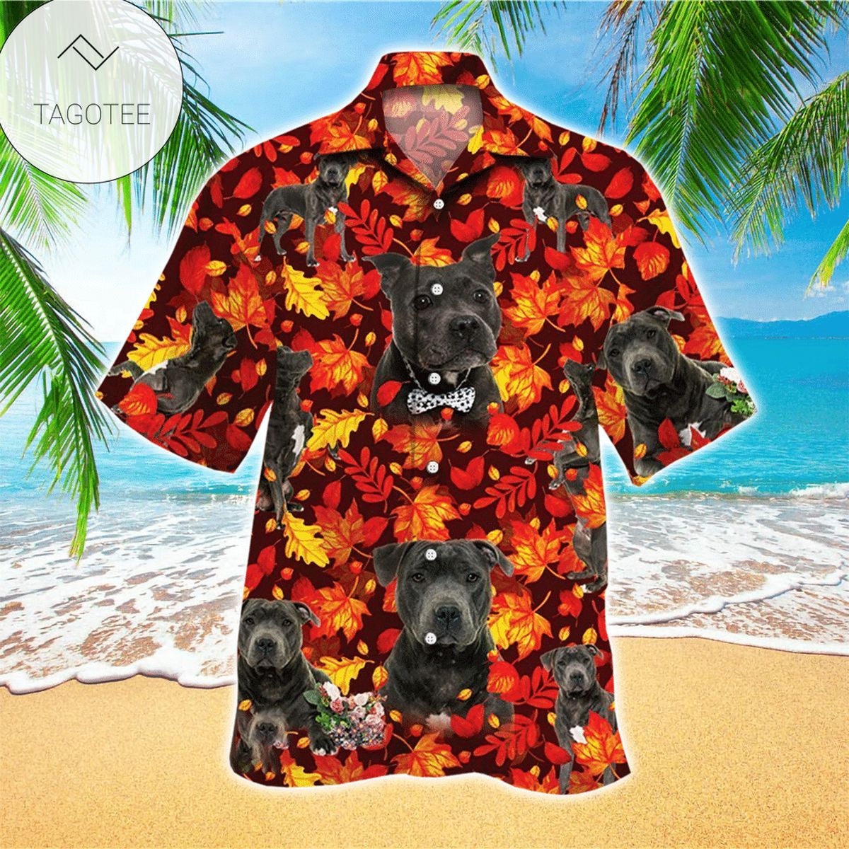 Staffordshire Bull Terrier Aloha Hawaii Shirt Perfect Hawaiian Shirt For Dog Lover