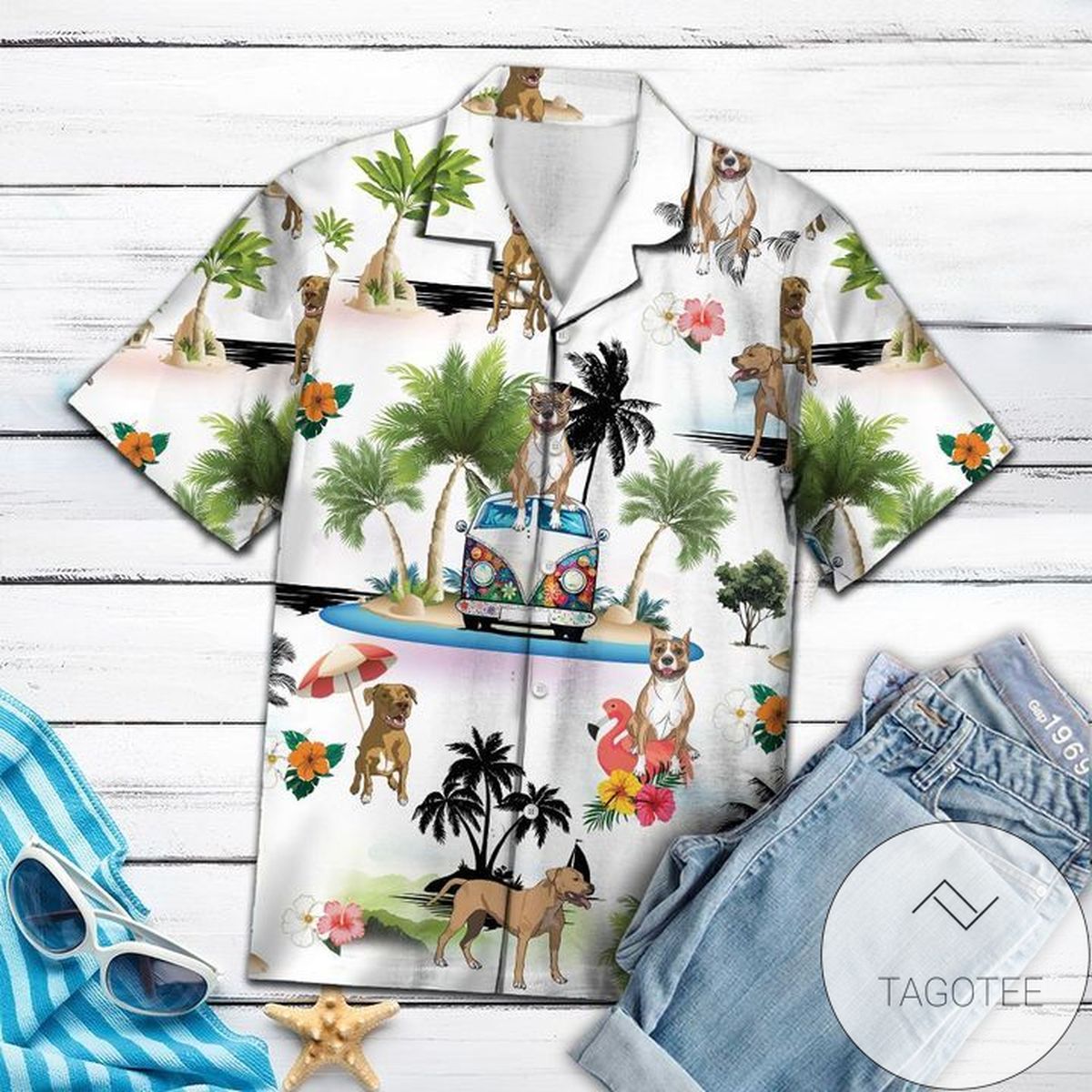 Staffordshire Terrier Aloha Hawaii Shirt Perfect Hawaiian Shirt For Dog Lover