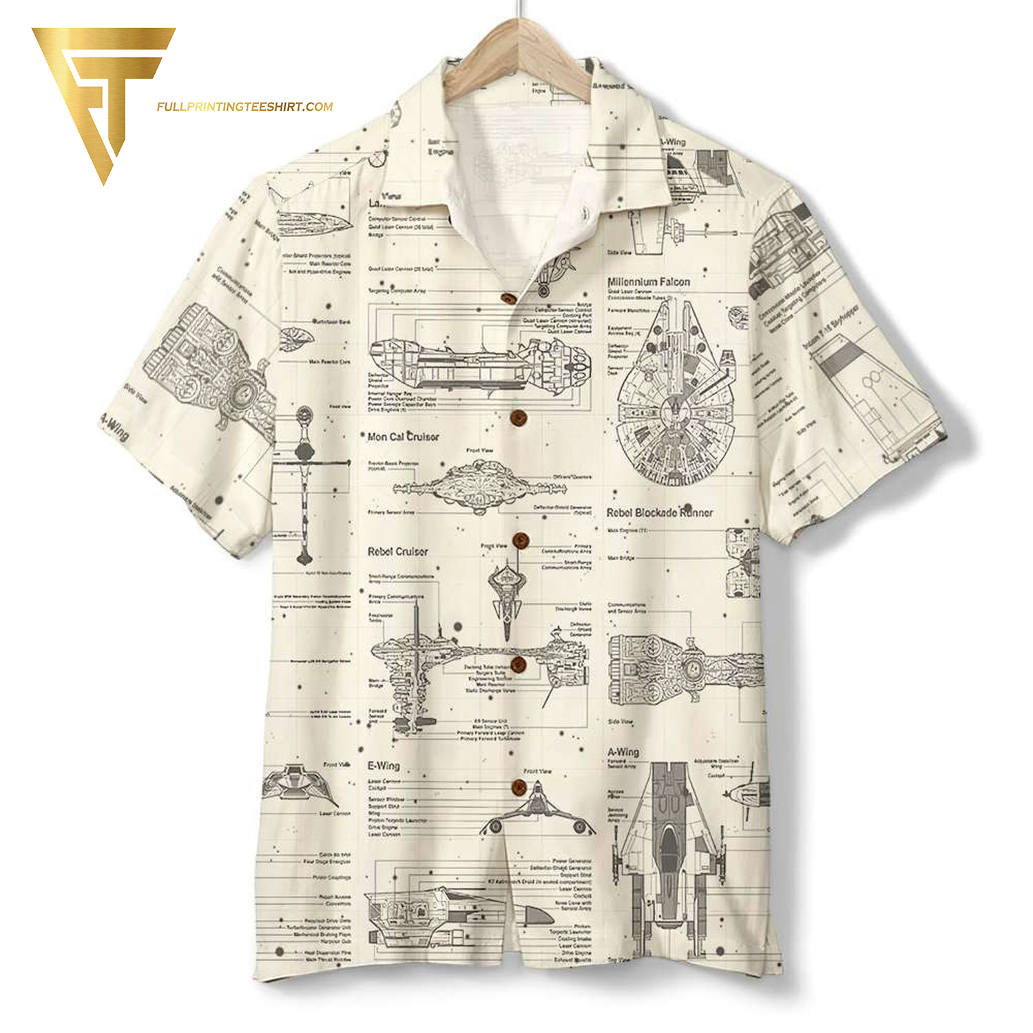 Star Trek Spaceships Full Printing Hawaiian Shirt