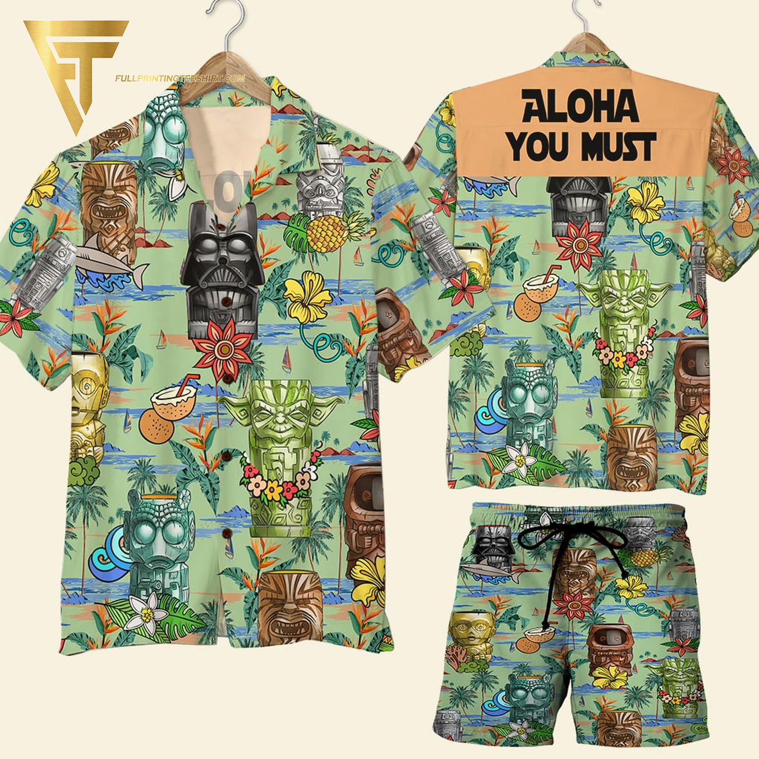 Star War Movie Summer Flower Pattern Full Printing Hawaiian Shirt