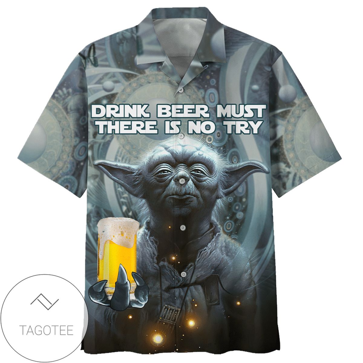 Star War Stick Hawaiian Graphic Print Short Sleeve Hawaiian Casual Shirt