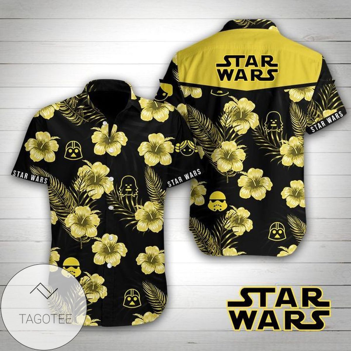 Star Wars All Over Print Summer Short Sleeve Hawaiian Beach Shirt – Gray