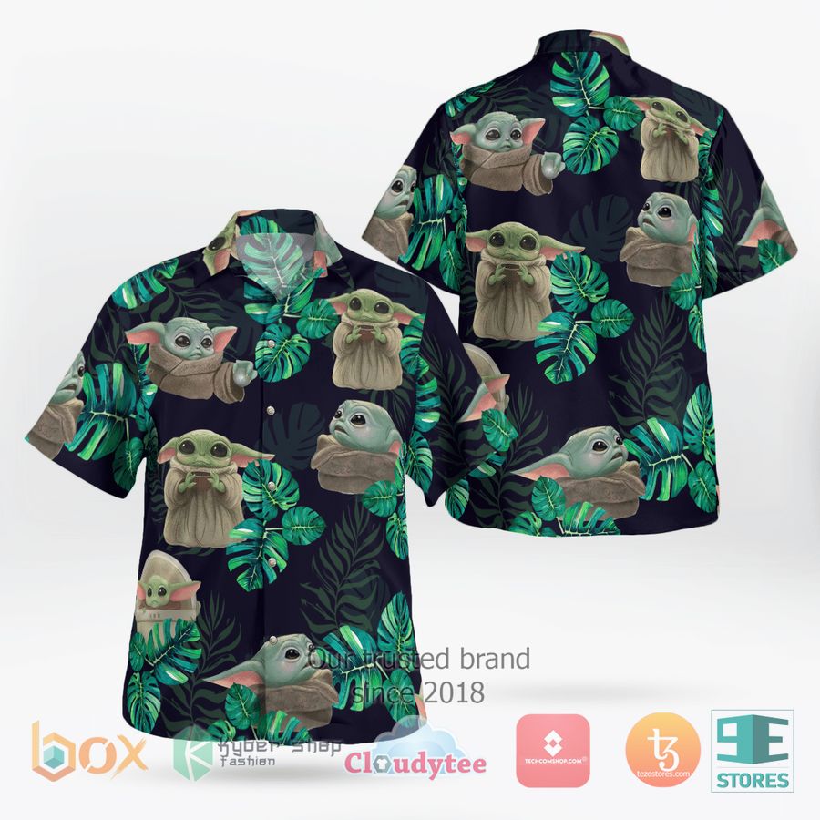 Star Wars Baby Yoda Stitch Hawaiian Shirt