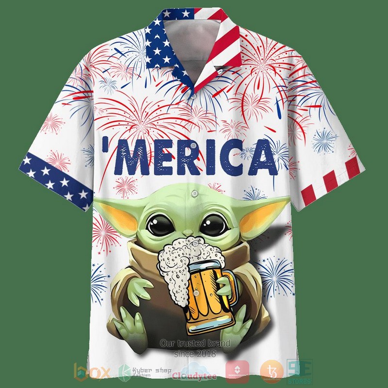 Star Wars Baby Yoda V Short Sleeve Hawaiian Shirt