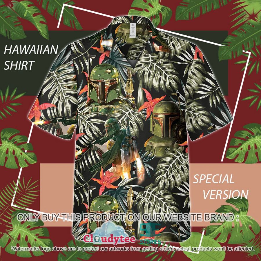 Star Wars Boba Fett tropical leafs Camo Hawaiian Shirt