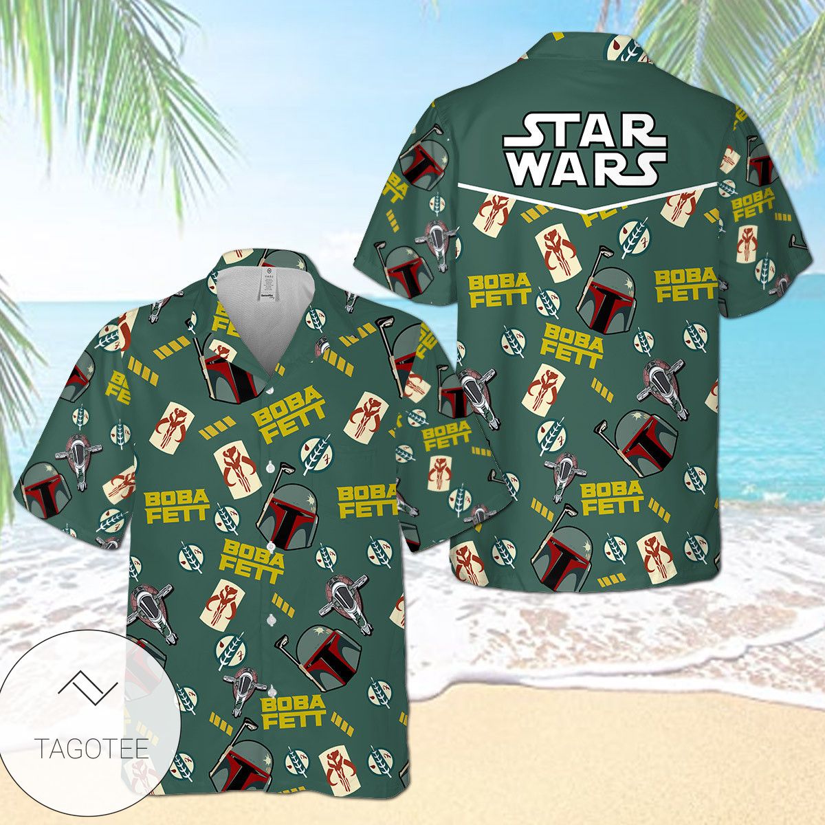 Star Wars Boba Fett Cosplay Hawaiian Graphic Print Short Sleeve Hawaiian Casual Shirt