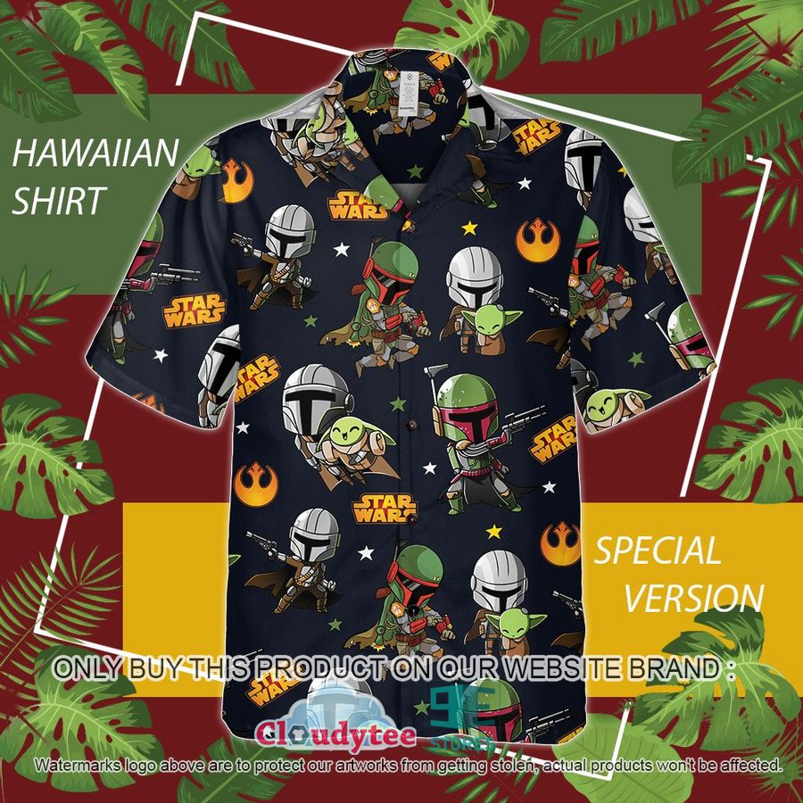 Star Wars Chibi Boba Fett Baby Yoda Hawaiian Shirt