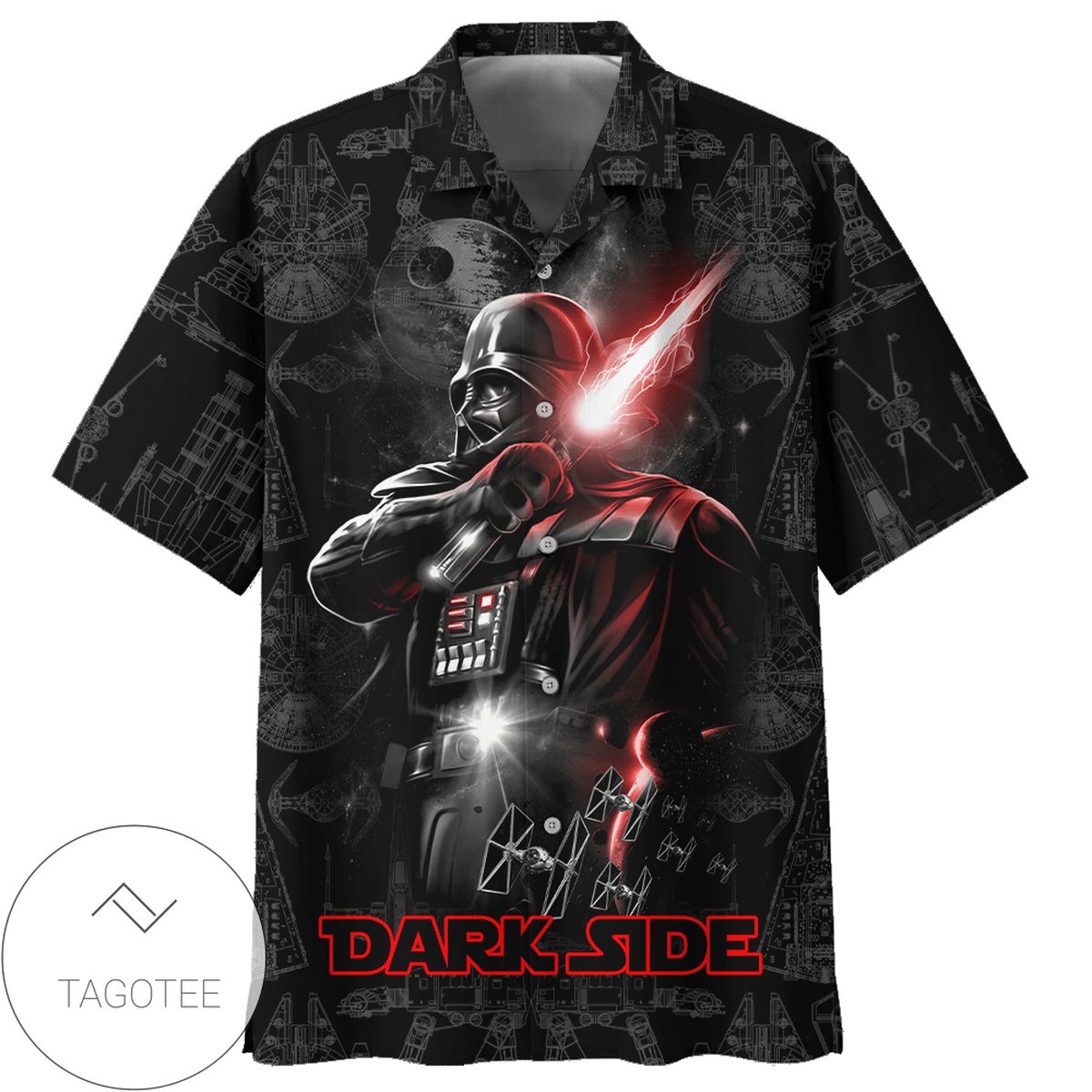 Star Wars Darth Vader 01 Hawaiian Graphic Print Short Sleeve Hawaiian Casual Shirt