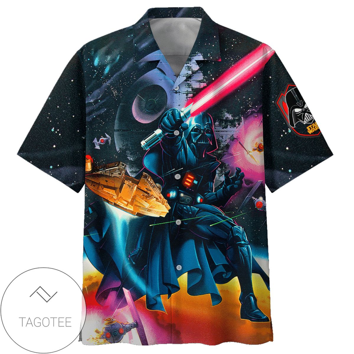 Star Wars Darth Vader 9 Hawaiian Graphic Print Short Sleeve Hawaiian Casual Shirt