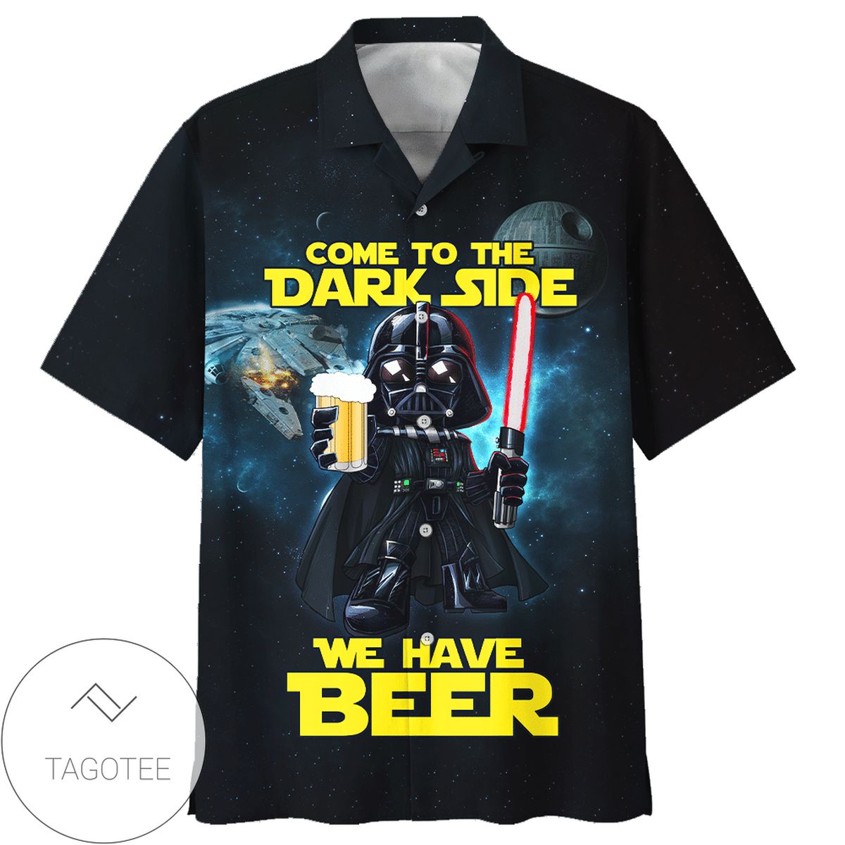 Star Wars Darth Vader Bounty Hunters Hawaiian Graphic Print Short Sleeve Hawaiian Casual Shirt